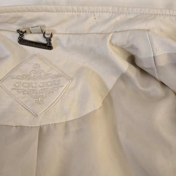 Jou Jou Cream Faux Leather Moto Jacket with Functional Deep Pockets! | 2X - Picture 13 of 16